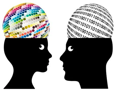 Analog and Digital Thinking Stock Illustration