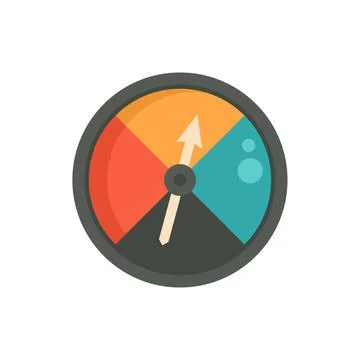 Analog barometer icon flat isolated vector Stock Illustration