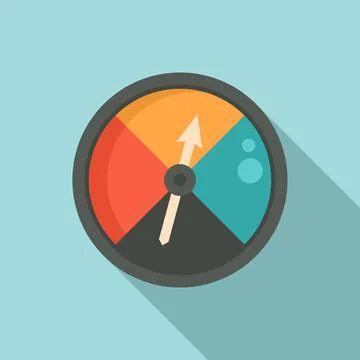 Analog barometer icon, flat style Stock Illustration