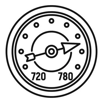 Analog barometer icon, outline style Stock Illustration