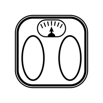 Analog bathroom scale with circular dial measurement indicator device Stock Illustration
