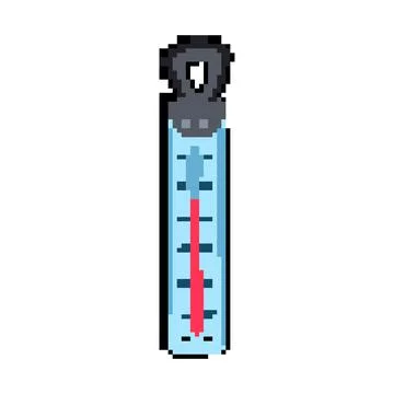 Analog candy thermometer pixel art vector illustration Illustrazione stock