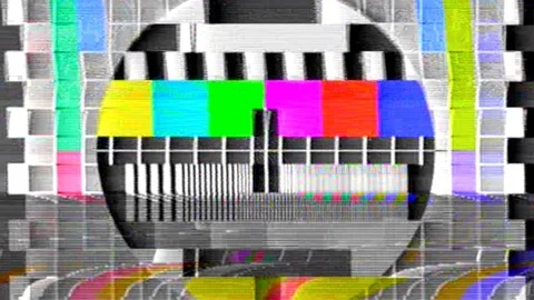 Analog capture tv test pattern fuzzy Stock Footage 90305829