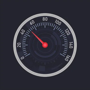 Analog Car Speedometer on White Background. Vector Stock Illustration