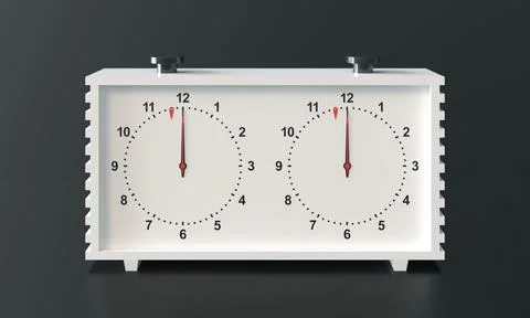 Analog Chess Clock. Dark background. 3d illustration Stock Illustration