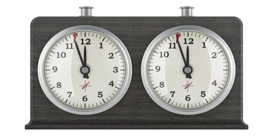 Analog chess clock, front view. 3D rendering Stock-Illustration