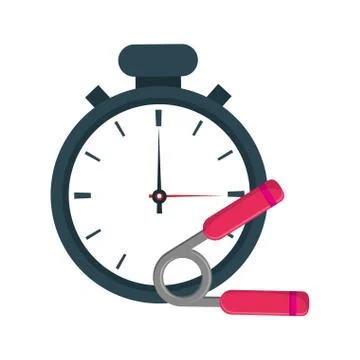 Analog chronometer and hand grip icon Illustrazione stock