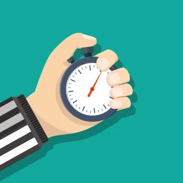 Analog chronometer timer counter in hand Stock Illustration