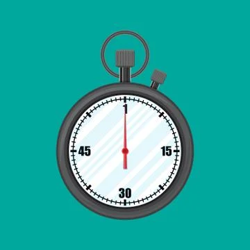 Analog chronometer timer counter, stopwatch. Illustrazione stock
