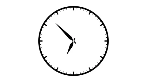 Analog clock 24 hours time lapse. Clock loop animation Stock Footage 313310307
