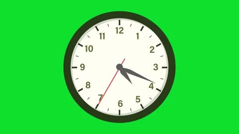 Analog clock animation 24 hours loopable. Video stock 336627134