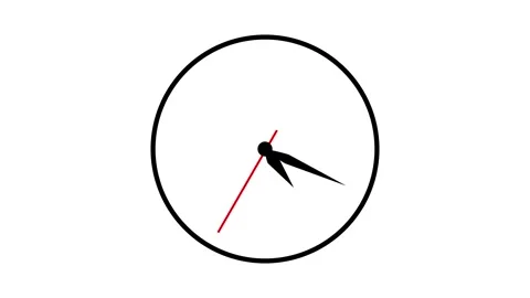 Analog clock animation 24 hours loopable. 스톡 동영상 336627136
