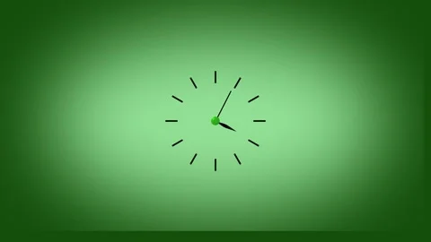 Analog clock animation with glowing hands. Analog clock minimalist time dis.. Stock Footage 337569199