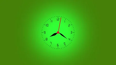 Analog clock animation with green gradient. Analog clock minimalist time di.. Stock Footage 337622130