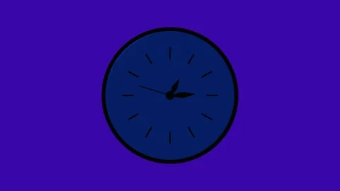 Analog clock animation on purple background. Analog clock minimalist time d.. Stock Footage 337569200