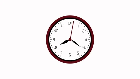 Analog clock animation with red bezel. Analog clock red second hand time di.. Stock Footage 337622074