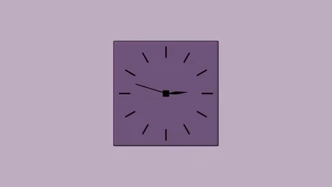 Analog clock animation showing ten past ten. Analog clock minimalist time d.. Stock Footage 337569189