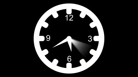 Analog clock with a blurred hand showing fast motion and passing time animati Stock Footage 336885640