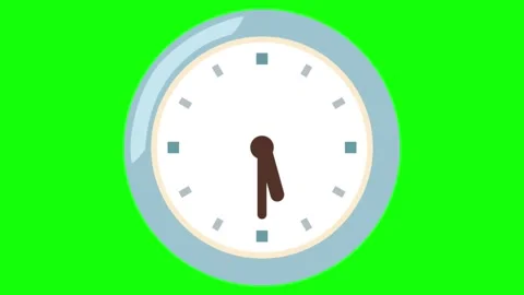 Analog clock counting up every half hour from twelve on green screen Stock Footage 319894627