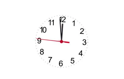 Analog clock dial and numbers isolated on white background Stock Photos