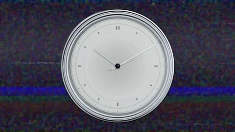 Analog clock expanding after signal boost, hands ticking clockwise revealing Stock Footage 337905030