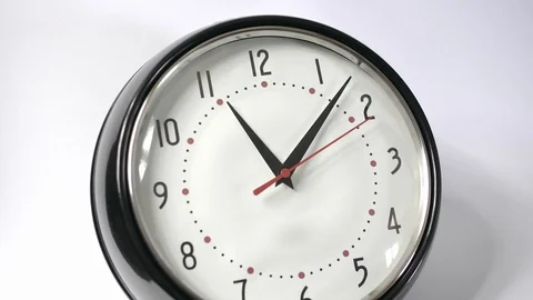 Analog Clock Face with Clock Hands on White Background Video stock 114609888