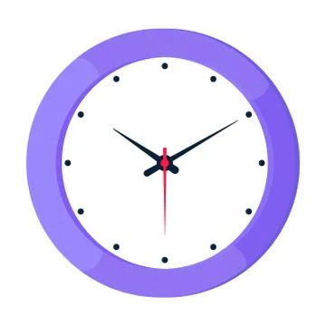 Analog clock face flat style design vector illustration icon sign. Stock Illustration