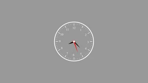 Analog clock face with white background showing time passing with hour minu.. Stock Illustration