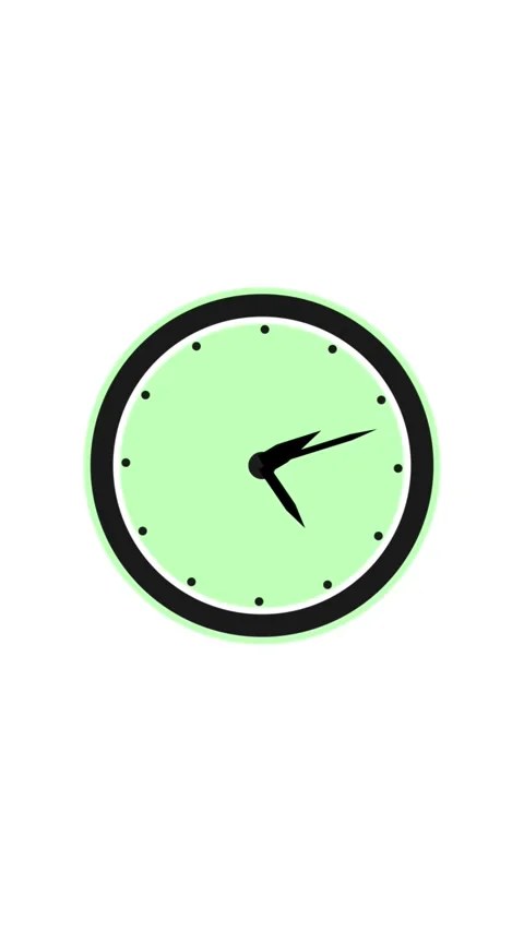 Analog clock with green face showing fast motion of hands in timelapse styl.. Vídeo Stock 329595305