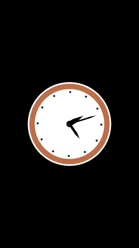 Analog clock hand rotation animation on black background showing time passi.. Vídeo Stock 329595318
