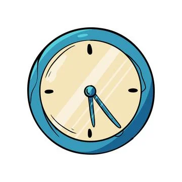 Analog Clock with Hands Illustration Stock Illustration