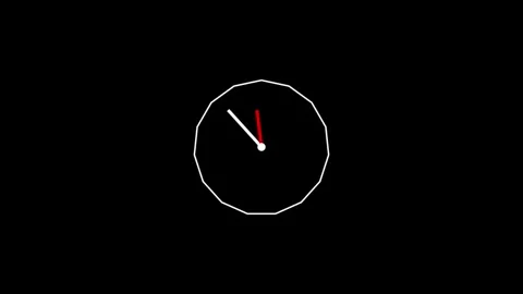 Analog clock icon and 24 hours timer clock animation. Stock Footage 315865567