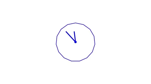 Analog clock icon and 24 hours timer clock animation. Stock Footage 315865574