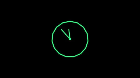 Analog clock icon and 24 hours timer clock animation. Stock Footage 315865579