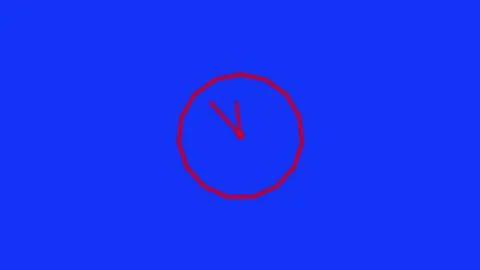 Analog clock icon and 24 hours timer clock animation. Stock Footage 315865582