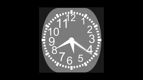 Analog clock icon with numbers and hands animation Stock Footage 336886077