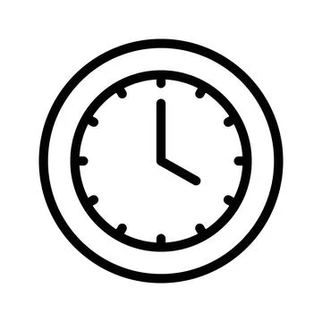 Analog Clock Icon Perfect for Timekeeping and Schedules Stock Illustration