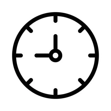 Analog Clock Icon Perfect for Timekeeping and Schedules Stock Illustration