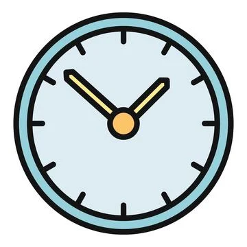 Analog clock icon symbolizing time management and deadline Stock Illustration