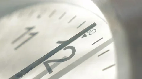 Analog clock needles slow moving on the wall 4K 2160p UHD footage - Clock nee Stock Footage 49543055
