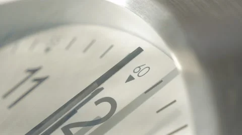 Analog clock  needles slow moving to noon time 4K 2160p 30fps UltraHD footage Stock Footage 56148454