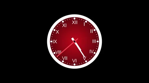Analog clock with Roman numerals animati... | Stock Video | Pond5