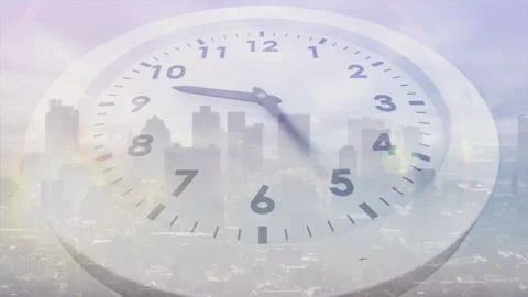 Analog clock rotating clockwise as moon ... | Stock Video | Pond5