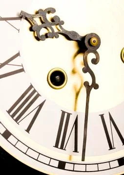 Analog clock, saturated bright tone concept Foto stock
