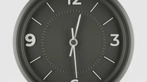 Analog clock. Spinning Hands of clocks. Alpha Channel Video stock 246146288