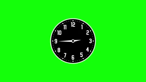Analog Clock Time Lapse Animation Looping on Green Screen Stock Footage 317419115