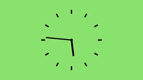 Analog Clock Time Lapse Animation on a Green Background Stock Footage 337681562