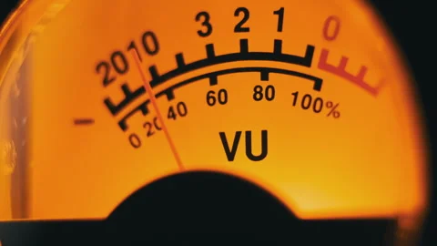 Analog Dial Indicator of Audio Signal Level Stock Footage 253388889