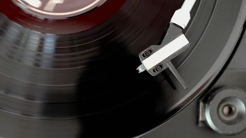 Analog disc player with long-playing disc Stock Footage 103809708