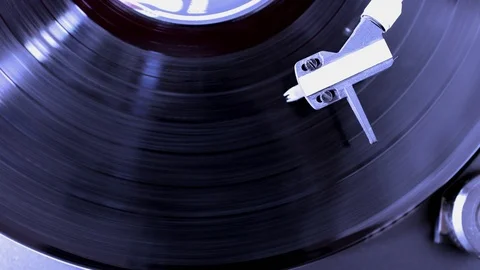 Analog disc player with long-playing disc Stock Footage 103809736